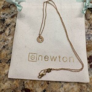 ENewton Gold Necklace Dainty Chain cross Pendant